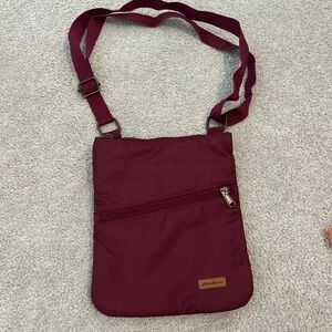 Eddie Bauer Burgundy Crossbody Bag with Adjustable Strap